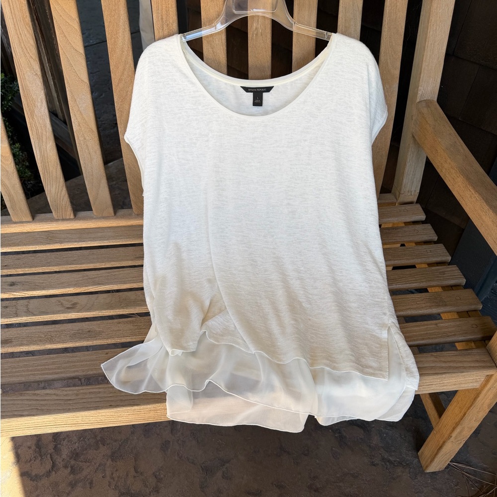 Banana Republic Women’s White Layered Top, Size L